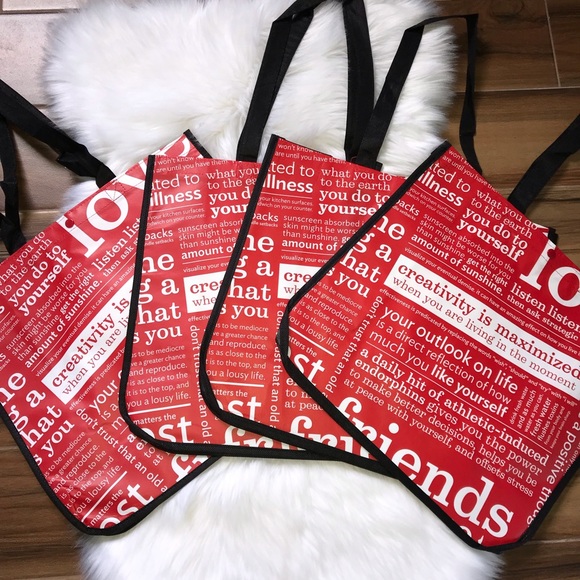 Lululemon reusable shopping totes handbags Red new - Picture 7 of 7